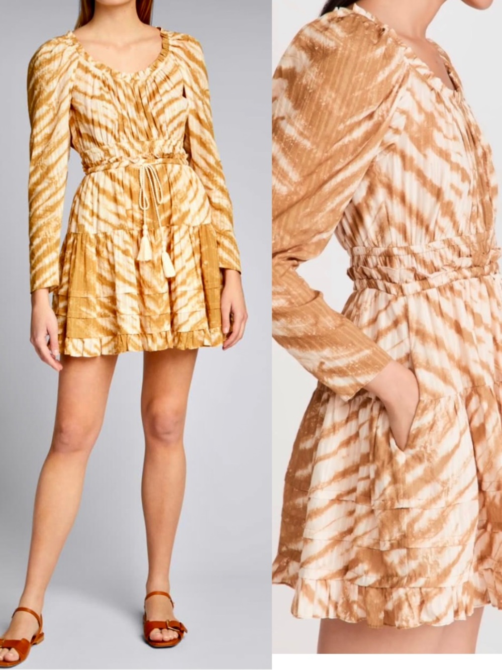Ulla Johnson Gold Cream Tiered Dress